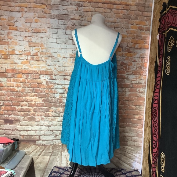 Torrid Boho Teal/Turquoise Crochet/Lace Dress 2 - Picture 4 of 5